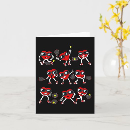 Valentijnsdag hart tennis speler leuk jongens meis kaart (Gele Bloem)