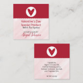 Valentijnsdag Hart Thuisgemaakte Handgemaakte Zeep Vierkante Visitekaartje (Voorkant / Achterkant)
