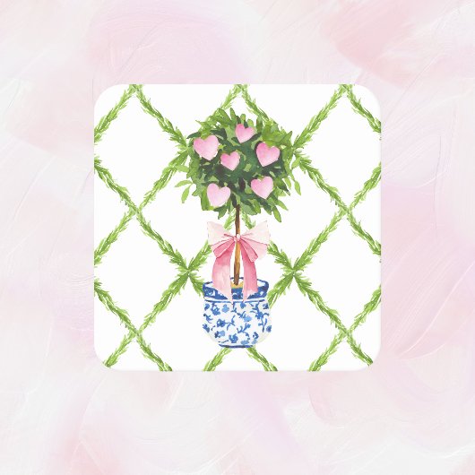 Valentijnsdag hart topiary, grandmillenial kartonnen onderzetters