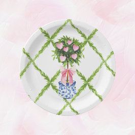 Valentijnsdag hart topiary, grandmillenial papieren bordje