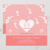 Valentijnsdag Hart Uitnodiging (Voorkant / Achterkant)