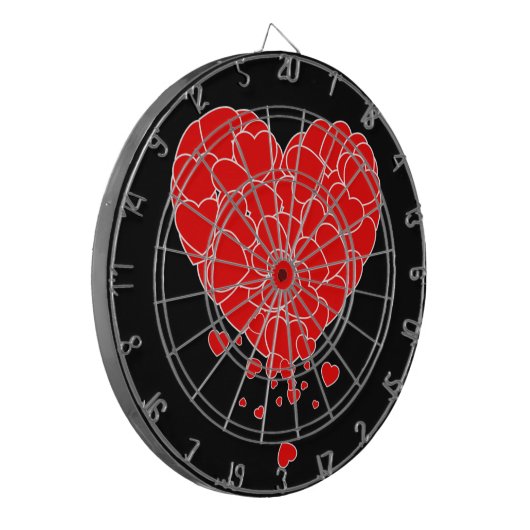 Valentijnsdag - hart van de harten dartbord (Voorkant Links)