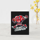 Valentijnsdag Hart Van Een Kampioen Voetbal Ontwer Kaart (Gele Bloem)