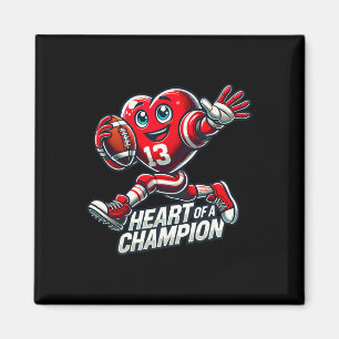Valentijnsdag Hart Van Een Kampioen Voetbal Ontwer Magneet