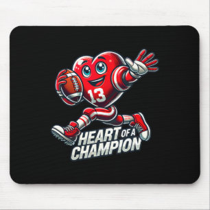 Valentijnsdag Hart Van Een Kampioen Voetbalontwerp Muismat