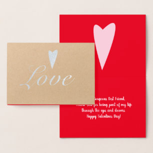 Valentijnsdag Hart van Liefde Folie Kaarten