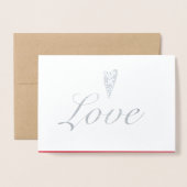 Valentijnsdag Hart van Liefde Folie Kaarten (Voorkant met envelop)