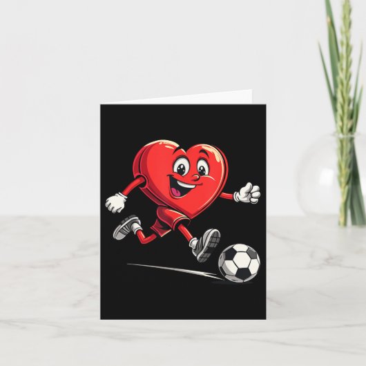 Valentijnsdag Hart Voetbal spelen voor Kinder jong Kaart (Voorkant)