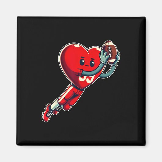 Valentijnsdag Hart Voetbal Wide Receiver  Magneet (Voorkant)