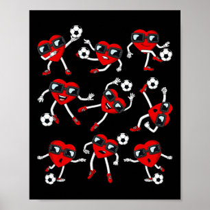 Valentijnsdag hart voetballer leuk jongens meisjes poster