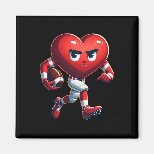 Valentijnsdag Hart Voetbalspeler  Magneet (Voorkant)