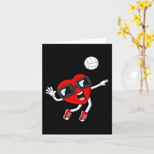 Valentijnsdag Hart Volleybal Fun Boys Meisjes Kind Kaart (Gele Bloem)