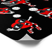 Valentijnsdag Hart Volleybal Speler Fun Boys GI Poster (Hoek)