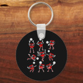 Valentijnsdag Hart Volleybal Speler Fun Boys GI Sleutelhanger (Achterkant)