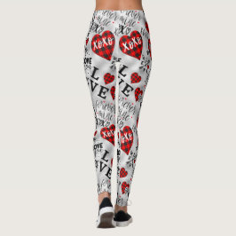 Valentijnsdag Hart XO Love Red Black Pink Leggings