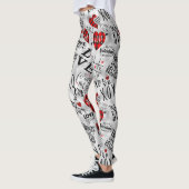 Valentijnsdag Hart XO Love Red Black Pink Leggings (Links)
