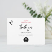 Valentijnsdag hart zaken dank u Logo Bedankkaart (Staand voorkant)