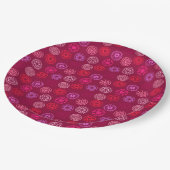 Valentijnsdag hartcirkels papieren bordje (Gekanteld)