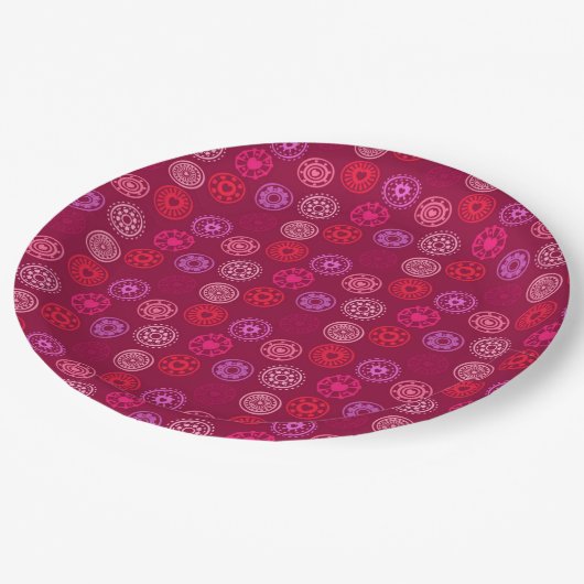 Valentijnsdag hartcirkels papieren bordje (Gekanteld)