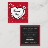 Valentijnsdag Hartelijk dank voor Red Super Sparkl Vierkante Visitekaartje (Voorkant / Achterkant)