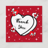 Valentijnsdag Hartelijk dank voor Red Super Sparkl Vierkante Visitekaartje (Voorkant)