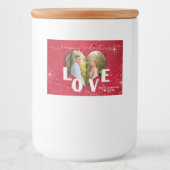 Valentijnsdag Hartelijk foto Rood Glitter Etiket (Voorkant)