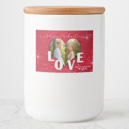 Valentijnsdag Hartelijk foto Rood Glitter Etiket