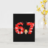 Valentijnsdag Harten 67 Meme Zes Zeven 6 7 Schatti Kaart (Gele Bloem)