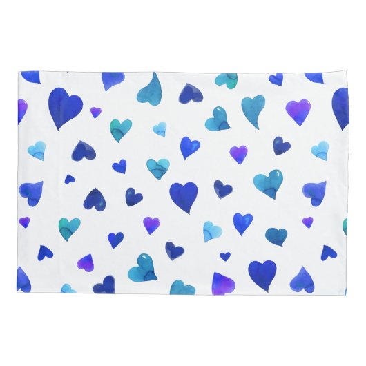 Valentijnsdag harten - blauw kussensloop (Achterkant)