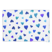 Valentijnsdag harten - blauw kussensloop (Voorkant)