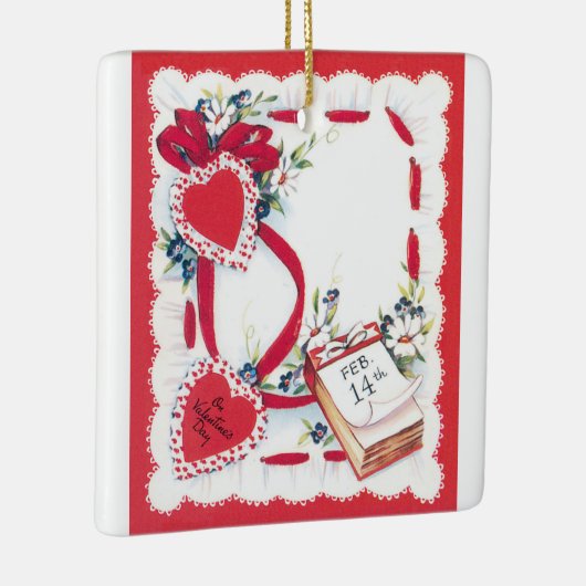  Valentijnsdag Harten, Bloemen en Lint Keramisch Ornament (Rechts)