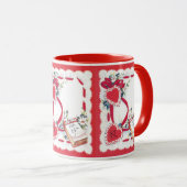 Valentijnsdag Harten, Bloemen en Lint Mok (Voorkant rechts)