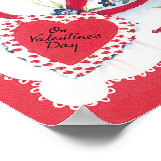 Valentijnsdag Harten, Bloemen en Lint Poster (Hoek)