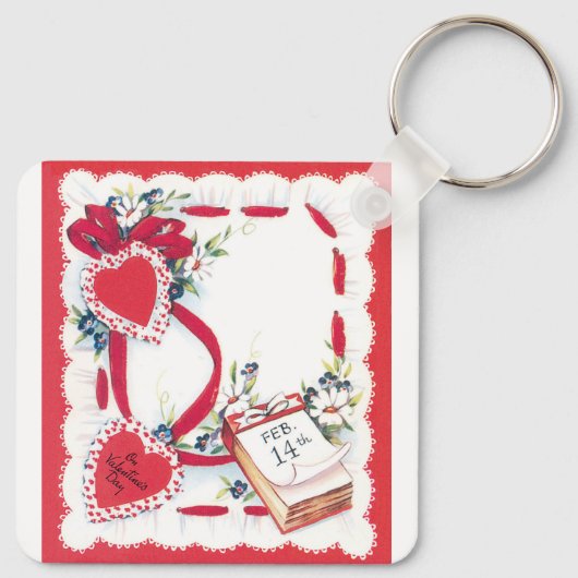  Valentijnsdag Harten, Bloemen en Lint Sleutelhanger (Achterkant)