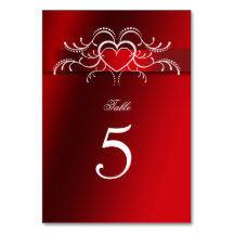 Valentijnsdag, harten, bruiloft, tafelnummer