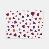 Valentijnsdag harten - burgundy fleece deken (Voorkant (Horizontaal))