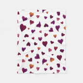 Valentijnsdag harten - burgundy fleece deken (Voorkant)