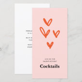 Valentijnsdag Harten Cocktail Party Uitnodiging (Voorkant / Achterkant)