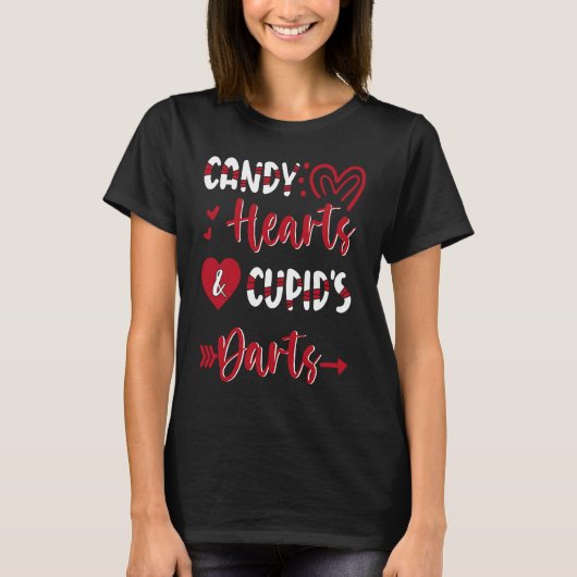 Valentijnsdag Harten Darts Cupid Snoep Heart T-shirt (Voorkant)