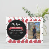 Valentijnsdag Harten Doodle Kinderfeestje Foto Kaart (Staand voorkant)
