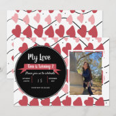 Valentijnsdag Harten Doodle Kinderfeestje Foto Kaart (Voorkant / Achterkant)