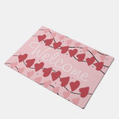 Valentijnsdag Harten Doodle Krabbels Roze Deurmat (Schuin)