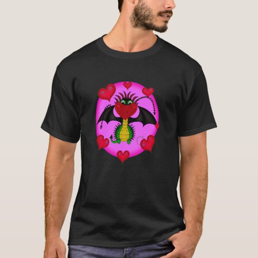 Valentijnsdag harten draak 10 t-shirt (Voorkant)