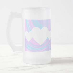Valentijnsdag Harten en Abstract Kleurrijk Roze Matglas Bierpul