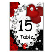 Valentijnsdag harten en kralen parelrood zwart met kaart (Achterkant)