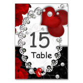 Valentijnsdag harten en kralen parelrood zwart wit kaart (Achterkant)