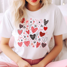 Valentijnsdag harten en liefde Schattige en stijlv T-shirt