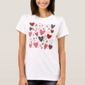 Valentijnsdag harten en liefde Schattige en stijlv T-shirt (Voorkant)
