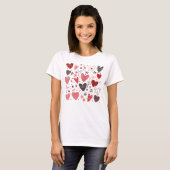 Valentijnsdag harten en liefde Schattige en stijlv T-shirt (Voorkant volledig)