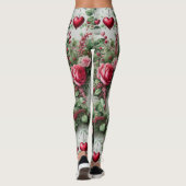 Valentijnsdag Harten en Rozen Leggings (Achterkant)